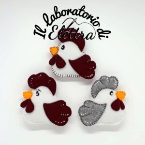 Il Laboratorio di Elettra - calalmite galline con decorazioni marzo 2021
